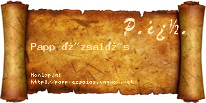 Papp Ézsaiás névjegykártya